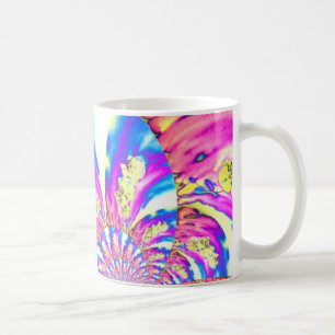 Abstrakte bohrosa orange-blaue lila Orchidee Kaffeetasse