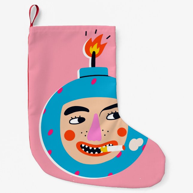 Abstrakte Boom-Gesicht Kleiner Weihnachtsstrumpf (Vorderseite)