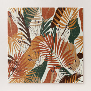 Abstrakte Botanicals: Wunder der weißen Leinwand Puzzle