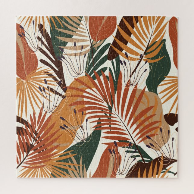 Abstrakte Botanicals: Wunder der weißen Leinwand Puzzle (Vertikal)