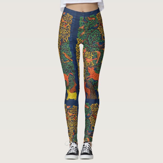 abstrakte botanische Abbildung Leggings (Vorderseite)