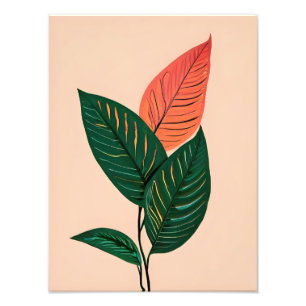 Abstrakte botanische Blätter - Minimalistische Kun Fotodruck