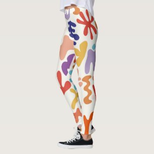 Abstrakte botanische Formen, farbenfroh Leggings