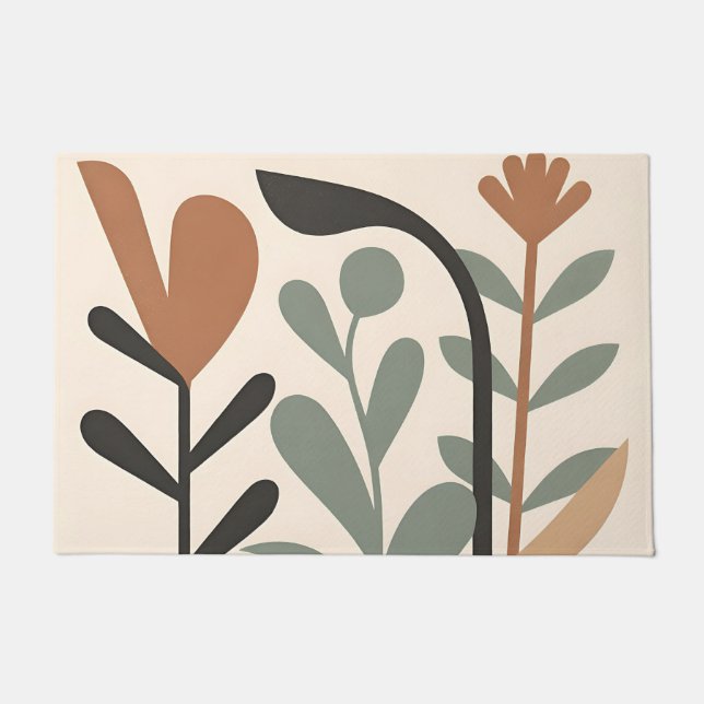 Abstrakte botanische Formen Fußmatte (Vorderseite)