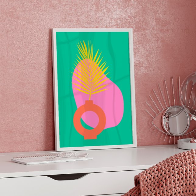 Abstrakte botanische Formen in Grün Poster (Von Creator hochgeladen)