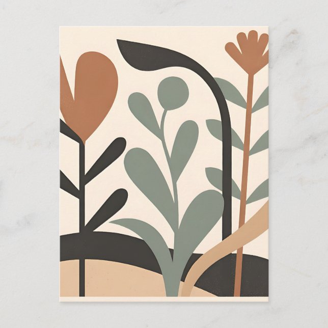 Abstrakte botanische Formen Postkarte (Vorderseite)