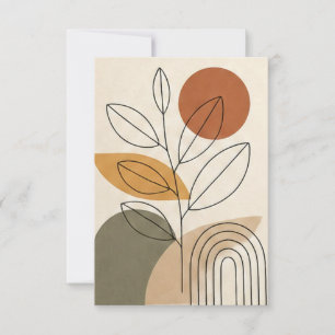 Abstrakte botanische Linienkunst Neutrale Karte