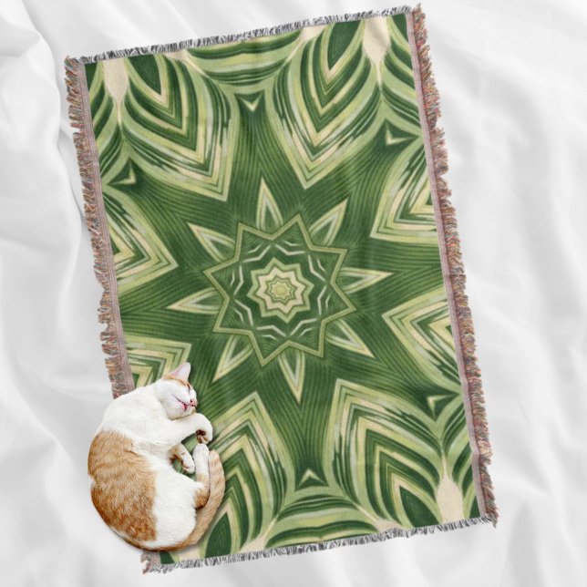 abstrakte botanische tropische Blätter mit Pflanze Decke (greenery abstract botanical tropical palm leaves throw blanket)