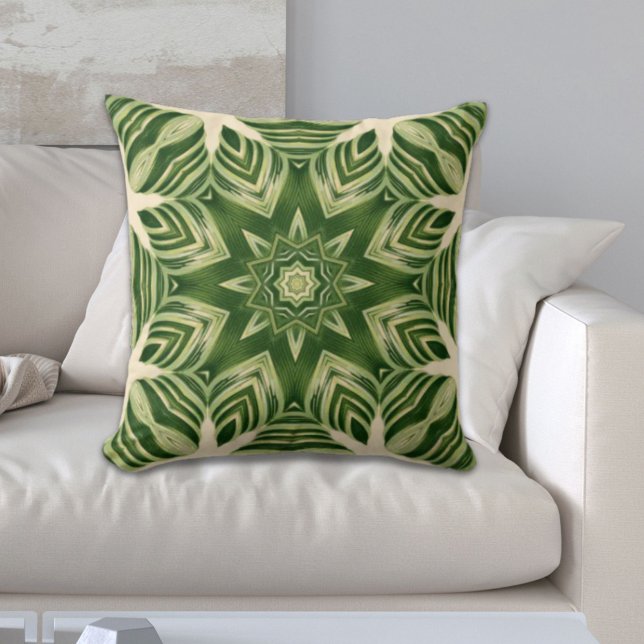 abstrakte botanische tropische Blätter mit Pflanze Kissen (greenery abstract botanical tropical palm leaves throw pillow)