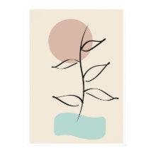 Abstrakte botanische Wandkunst – Minimale Linienku