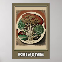 Abstrakte botanische Wandkunst, Rhizom-Illustratio