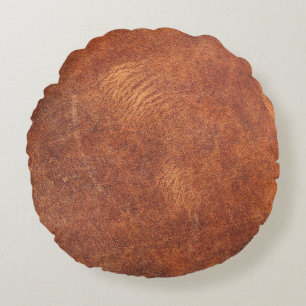 abstrakte braune Ledertextur, Hinterleder, t Rundes Kissen
