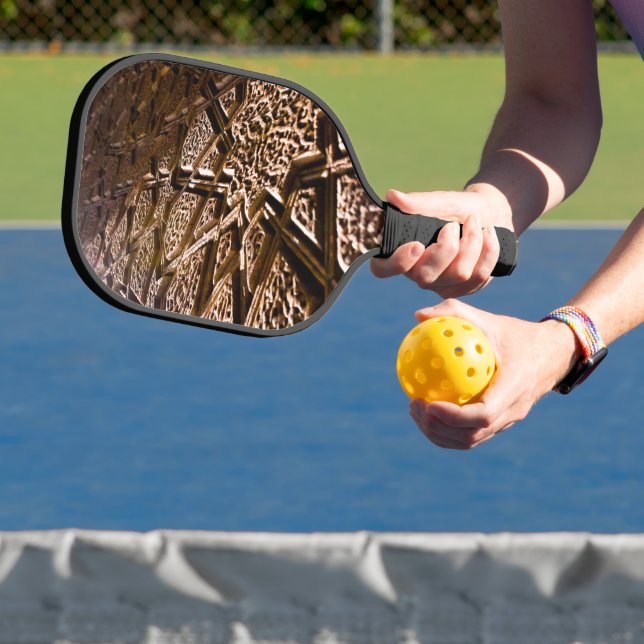 Abstrakte braune Sterne Pickleball Schläger (InSitu)