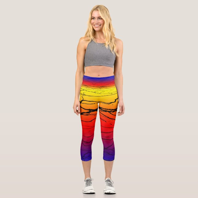 Abstrakte Breite Capri Leggings (Vorderseite)