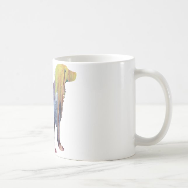 Abstrakte Bretagnespaniel-Silhouette Kaffeetasse (Rechts)