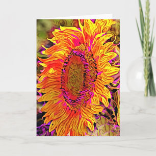 Abstrakte Bright Sonnenblumenkarte Karte