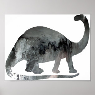 Abstrakte Brontosaurus-Silhouette. Poster