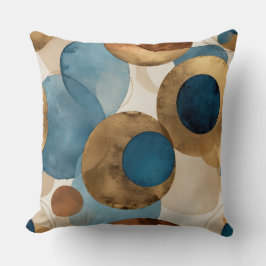 Abstrakte Bronze-, Kupfer- und Blauringe Kissen