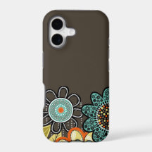 Abstrakte Brown-Blumen iPhone 7 starker Plusfall