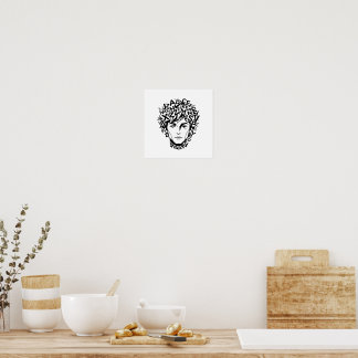 Abstrakte Buchstaben Kunst Menschliches Gesicht Ve Poster