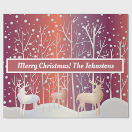 Abstrakte Bucks, Bäume und Schnee Geschenkpapier