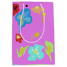 Abstrakte bunte Blumen-Kunst-Mittlere Geschenktasc