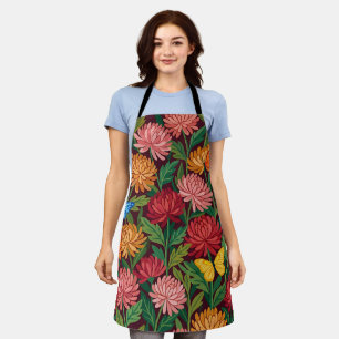 Abstrakte Bunte Chrysanthemen Schmetterlinge Schür Schürze