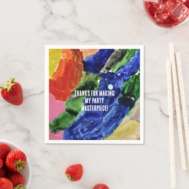 Abstrakte Bunte Kinder Kunst Party Serviette (Beispiel)