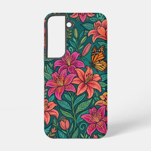 Abstrakte bunte Lilien-Schmetterling-Samsung-Hülle Samsung Galaxy Hülle