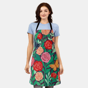 Abstrakte bunte Matisse-Rosen-Schmetterlinge-Schür Schürze
