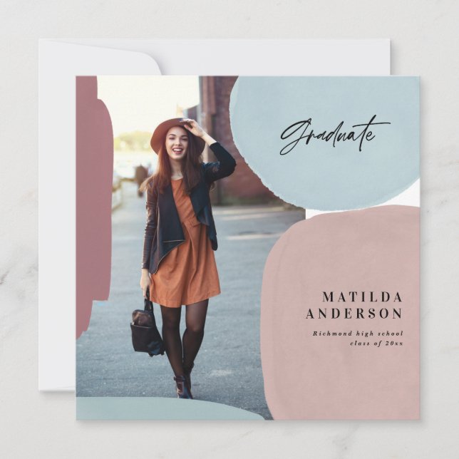 Abstrakte bunte Multi-Foto-Abschlussfeier Ankündigung (Vorderseite)