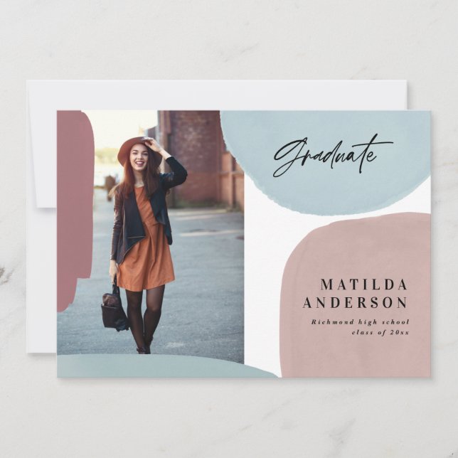 Abstrakte bunte Multi-Foto-Abschlussfeier Ankündigung (Vorderseite)