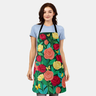 Abstrakte Bunte Rosen Garten Schmetterlinge Schürz Schürze