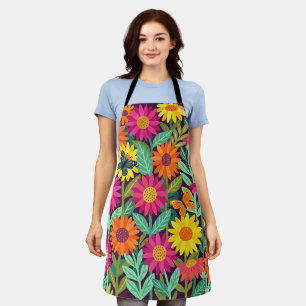 Abstrakte bunte Sonnenblumen Schmetterlinge Schürz Schürze
