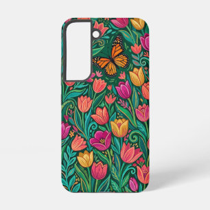Abstrakte bunte Tulpen-Schmetterling-Samsung-Hülle Samsung Galaxy Hülle
