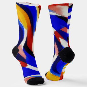 Abstrakte bunte verrückte Socken-Tag-Spaß-Socken Socken