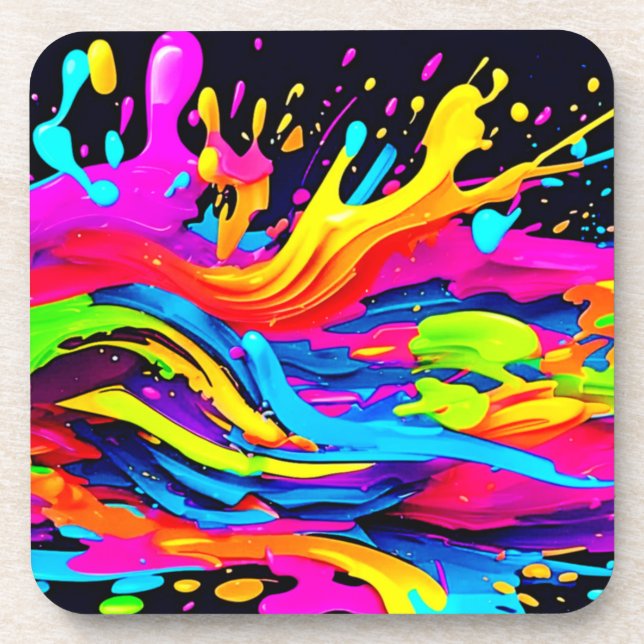 Abstrakte Burst Art Getränkeuntersetzer (Vorderseite)