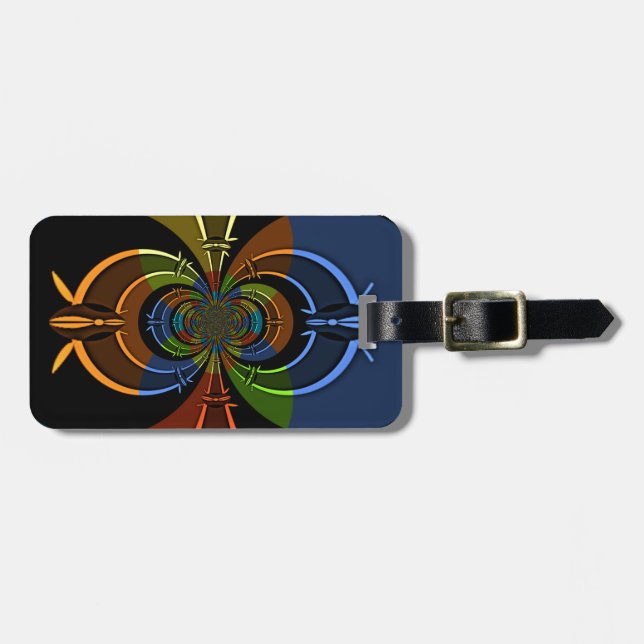 Abstrakte Burst Art Print Gepäckanhänger (Vorderseite horizontal)