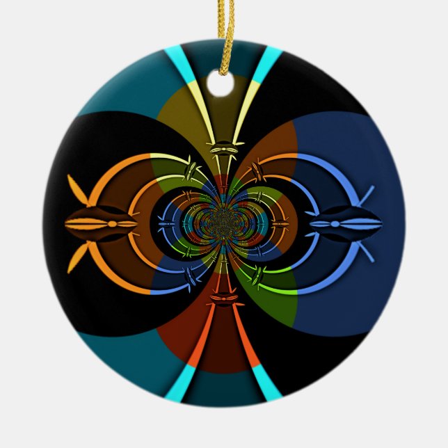 Abstrakte Burst Art Print Keramikornament (Vorne)