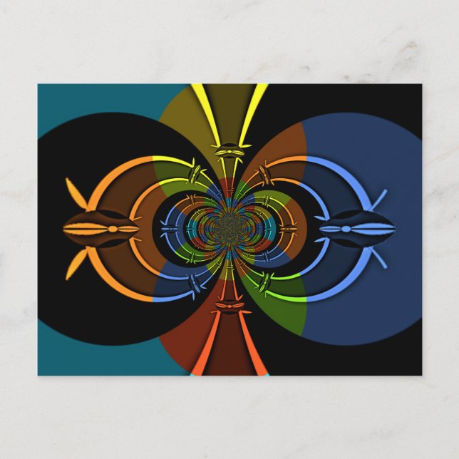 Abstrakte Burst Art Print Postkarte (Vorderseite)