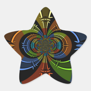 Abstrakte Burst Art Print Stern-Aufkleber