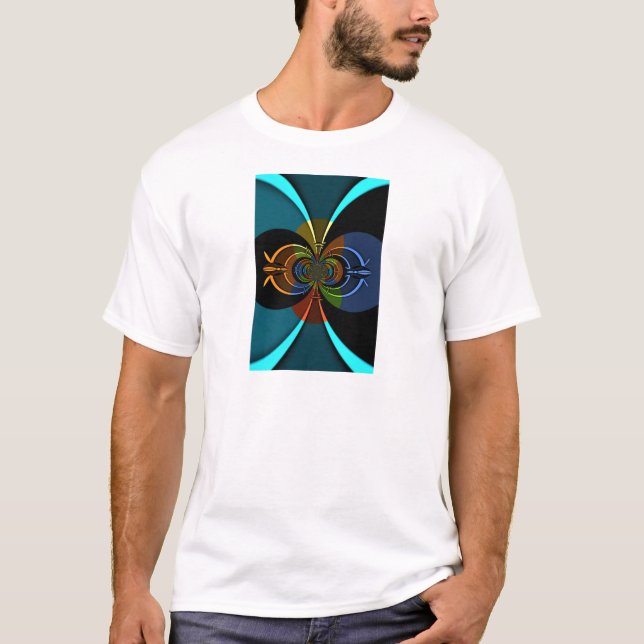 Abstrakte Burst Art Print T-Shirt (Vorderseite)
