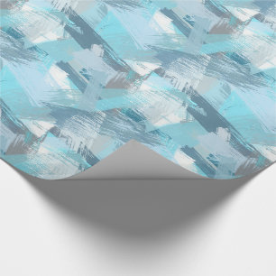 abstrakte Bürste streicht aquamarines Muster Geschenkpapier