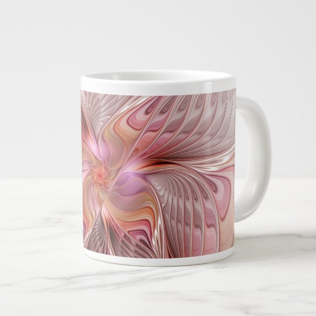 Abstrakte Butterfly Farbenfrohe Fantasie Fraktal K Jumbo-Tasse (Vorderseite Rechts)