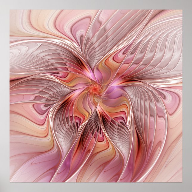 Abstrakte Butterfly Farbenfrohe Fantasie Fraktal K Poster (Vorne)