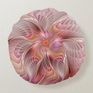 Abstrakte Butterfly Farbenfrohe Fantasie Fraktal K Rundes Kissen