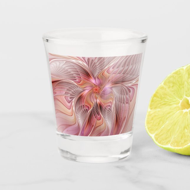 Abstrakte Butterfly Farbenfrohe Fantasie Fraktal K Schnapsglas (Vorderseite)