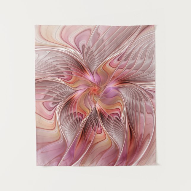 Abstrakte Butterfly Farbenfrohe Fantasie Fraktal K Wandteppich (Vorderseite)