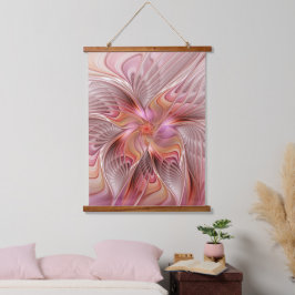 Abstrakte Butterfly Farbenfrohe Fantasie Fraktal K Wandteppich Mit Holzrahmen