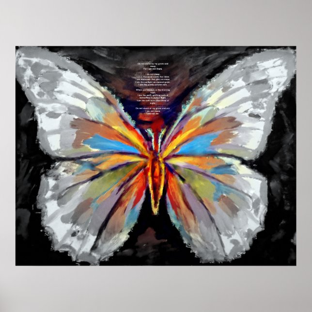 Abstrakte Butterfly-Malerei - Kunstdrucke Poster (Vorne)